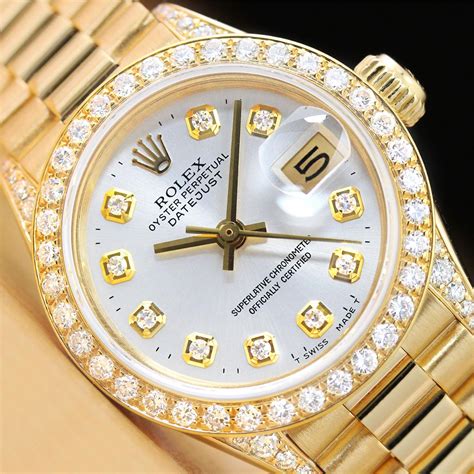 gold.womens rolex|women's gold rolex diamond bezel.